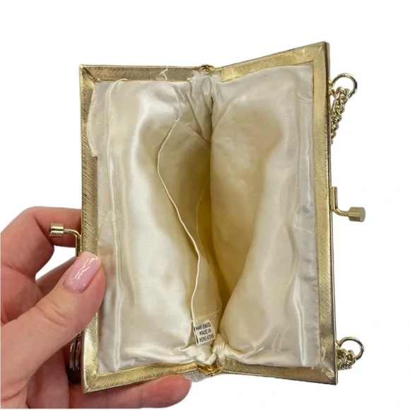 Vintage Hand Beaded Bag Ivory/Gold - Picture 6 of 14